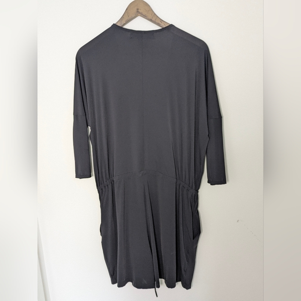 EUC Kardashian Kollection Slinky Soft Stretchy Smooth Wrap Romper Black Sz XL - Picture 4 of 11